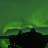 Northern lights Aurora borealis in Tampere, Finland, August 2016. Photo by Esko Pettay